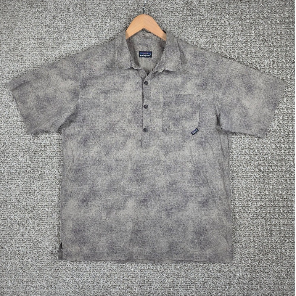 Vintage Patagonia Good Nature Mens Short Sleeve Pullover Button Shirt Size XL